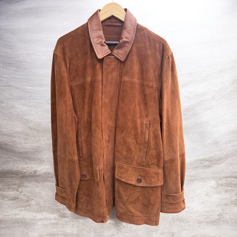 Orvis Nappa Suede Barn Coat in Cognac